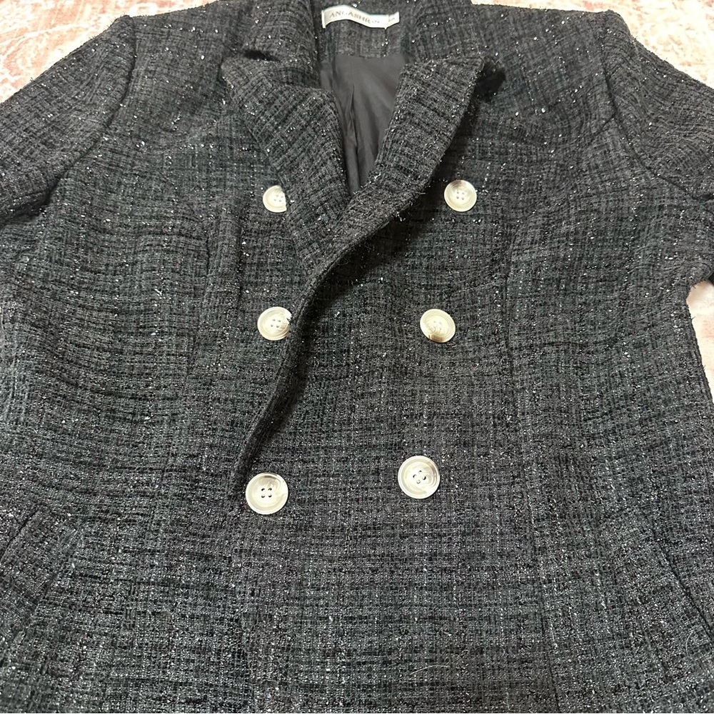 Tweed Double Breasted Blazer Jacket - Picture 10 of 12